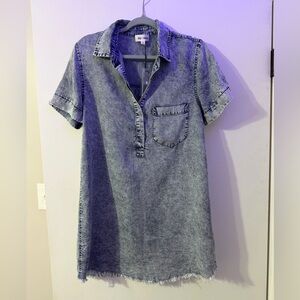 NWT Day + Moon Acid Wash Tencel Shirt Dress